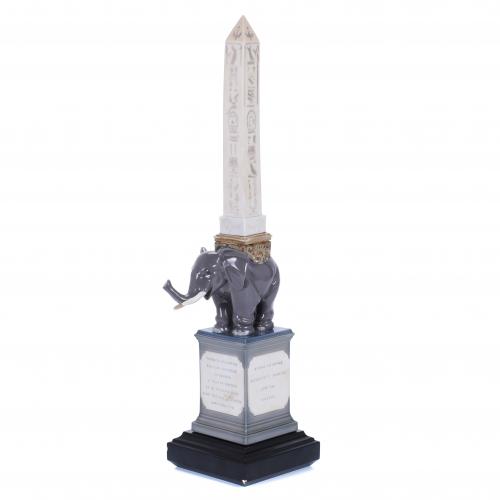 LLADRÓ.  "ELEPHANT WITH AN OBELISK", 20TH CENTURY.