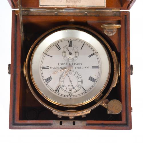 EWER & LEAHY. SHIP&#39;S CHRONOMETER CLOCK, 1923.