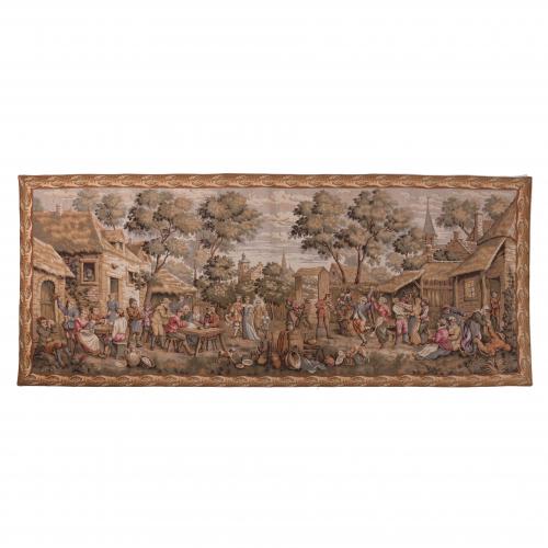 TAPESTRY WITH TRADITIONAL SCENE, 20TH CENTURY. 