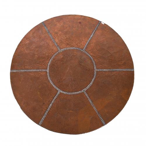 MODERNIST OUTDOOR TABLE IN WROUGHT IRON AND COPPER, 20TH CE