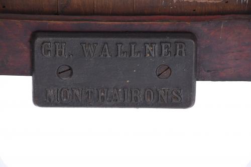 THREE-SEATER THEATRE BENCH, "CH. WALLNER MONTHAIRONS", LATE