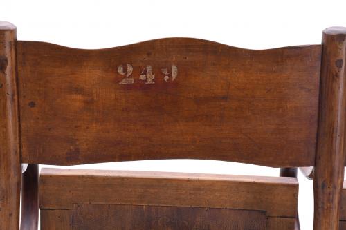 THREE-SEATER THEATRE BENCH, "CH. WALLNER MONTHAIRONS", LATE