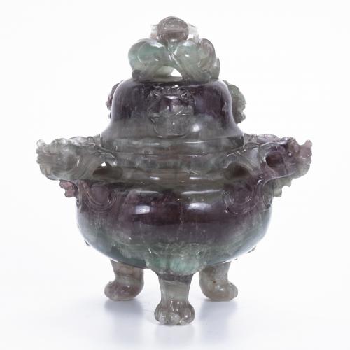 CHINESE QUARTZ JAR, MID 20TH CENTURY.