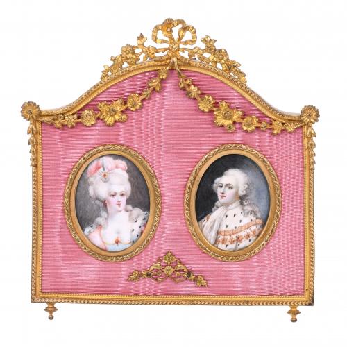 SECOND HALF OF 19TH CENTURY FRENCH SCHOOL. MINIATURES OF THE FRENCH MONARCHS LOUIS XVI AND MARIE ANTOINETTE. 