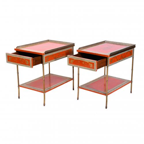 AFER MODELS BY MAISON JANSEN. PAIR OF SIDE TABLES, CIRCA 19