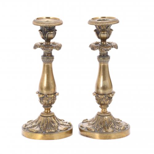 PAIR OF LOUIS PHILIPPE STYLE CANDLESTICKS, EARLY 20TH CENTURY. 