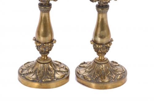 PAIR OF LOUIS PHILIPPE STYLE CANDLESTICKS, EARLY 20TH CENTU