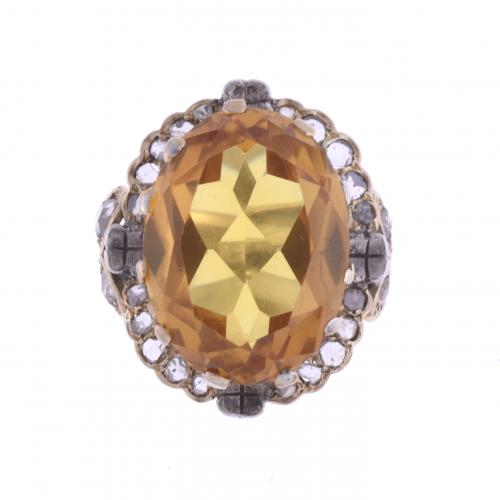 LARGE RING WITH CITRINE.