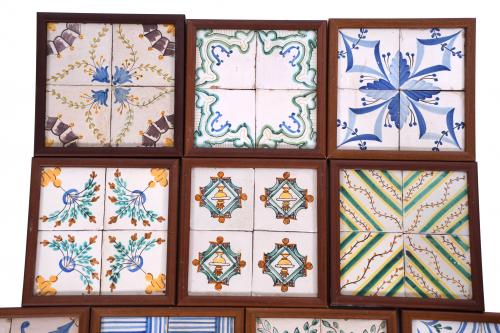 TEN CATALAN "DE MOSTRA" TILES, 20TH CENTURY.