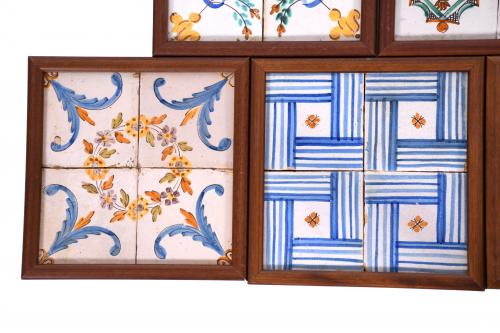 TEN CATALAN "DE MOSTRA" TILES, 20TH CENTURY.