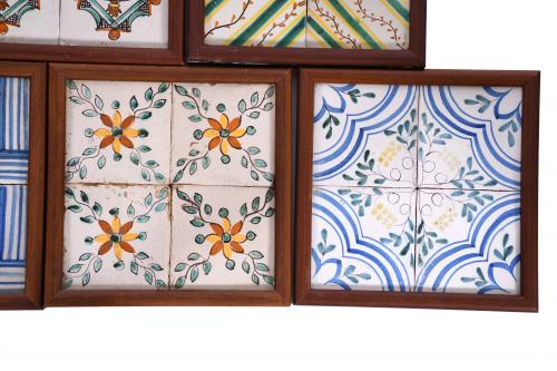 TEN CATALAN "DE MOSTRA" TILES, 20TH CENTURY.