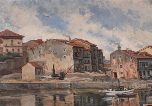 JOSÉ TOVA VILLALBA (1871-1923).  "FISHING PORT", Llanes, As