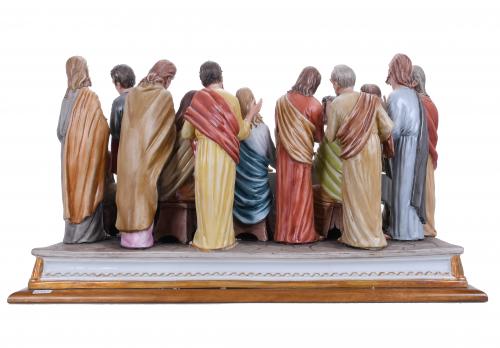 CAPODIMONTE.  FIGURAL GROUP "L&#39;ULTIMA CENA", CIRCA 1980. 