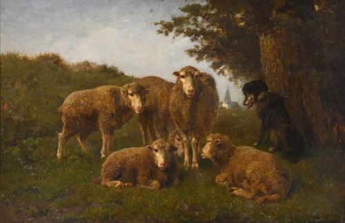 EARLY 20TH CENTURY ENGLISH SCHOOL. "PASTORAL LANDSCAPE".