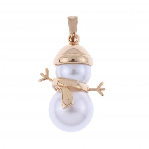 SNOWMAN PENDANT WITH PEARLS.