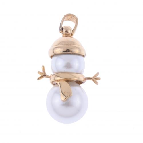 SNOWMAN PENDANT WITH PEARLS.