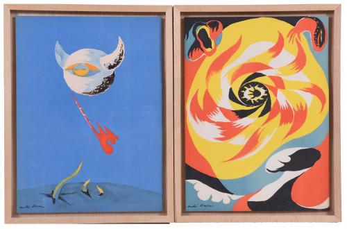 ANDRÉ MASSON (1896-1987).  "THE MOON" and "THE SUN".