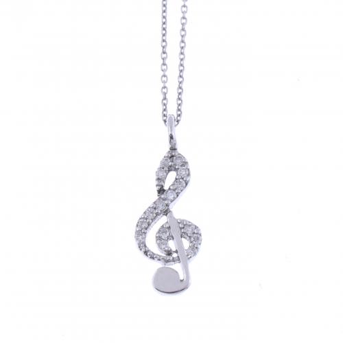 PENDANT WITH DIAMONDS, TREBLE CLEF.