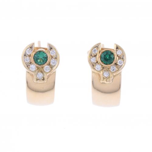 DIAMONDS AND EMERALDS EARRINGS.