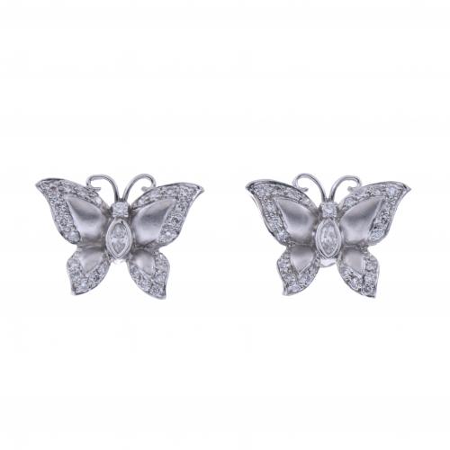 BUTTERFLY-SHAPED DIAMONDS EARRINGS.