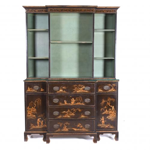 GEORGE IV BOOKCASE WITH CHINOISERIE, 19TH CENTURY. 