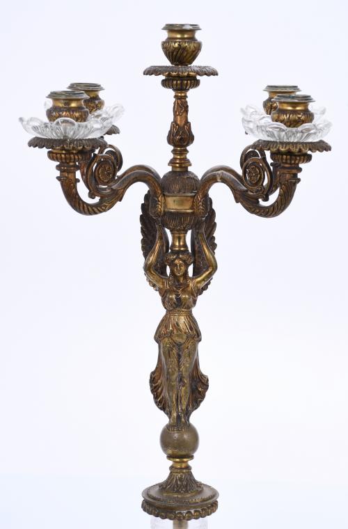 PAIR OF FRENCH EMPIRE-STYLE CANDELABRA, EARLY 20TH CENTURY. 