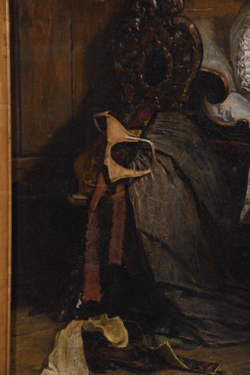 19TH CENTURY DUTCH SCHOOL. "WOMAN READING".