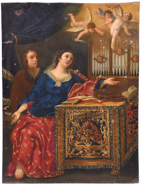 18TH CENTURY, SPANISH SCHOOL. "ALLEGORY OF MUSIC ".