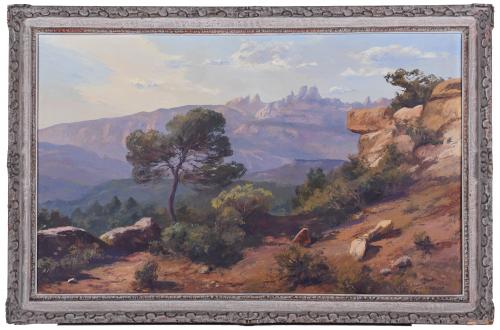 ISIDRE ODENA DAURA (1910-2008) "LANDSCAPE WITH MONTSERRAT I