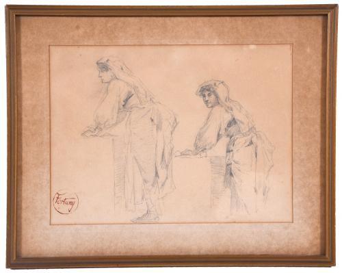 MARIANO FORTUNY I MARSAL (1838-1874). Study for "JÓVENES".