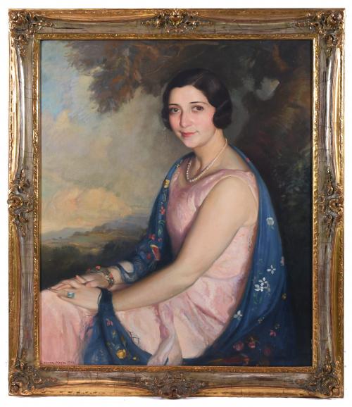 VÍCTOR MOYA CALVO (1889-1972).  "PORTRAIT OF MRS. CASANELLE