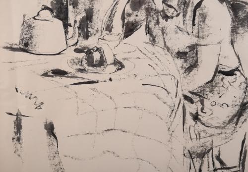 IGNASI MUNDÓ (1918-2012). "WOMAN SEATED AT A TABLE", 1972.