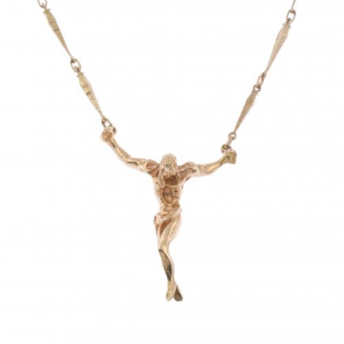 PENDANT WITH SALVADOR DALÍ-STYLE CHRIST.