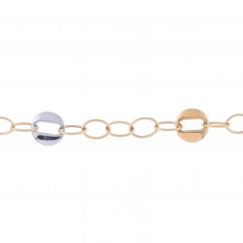 BRACELET WITH TWO-TONE LINKS.