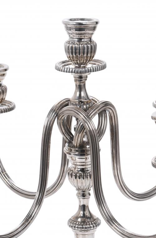 PAIR OF SILVER CANDELABRA, 20TH CENTURY.