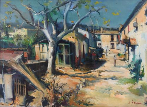 JOAN SERRA MELGOSA (1899-1970). "CALLE DE PUEBLO".