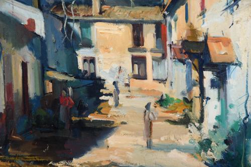 JOAN SERRA MELGOSA (1899-1970). "CALLE DE PUEBLO".