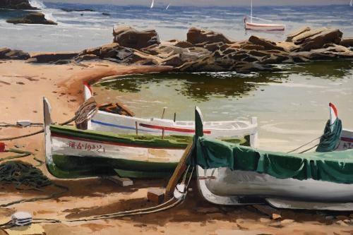 RAMON PUJOL BOIRA (1949). PAIR OF SEASCAPES.