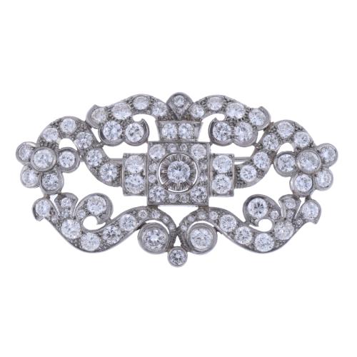 BROCHE DE DIAMANTES, ESTILO BELLE ÉPOQUE.