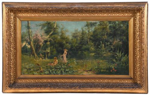 JUAN GIMENEZ MARTÍN (1855-1901). "LA PRIMAVERA", Roma.