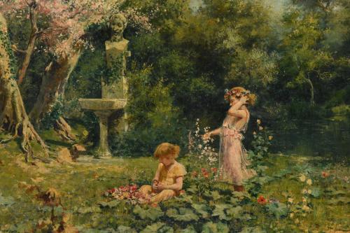 JUAN GIMENEZ MARTÍN (1855-1901). "LA PRIMAVERA", Roma.