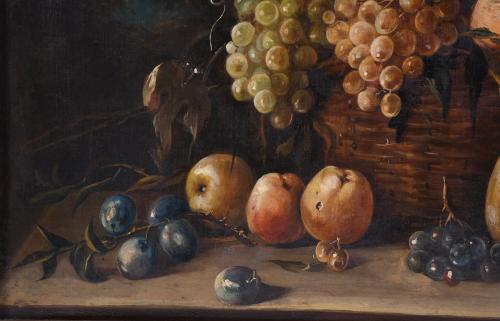 20TH CENTURY SPANISH SCHOOL. Pair of "FRUIT STILL LIFES".