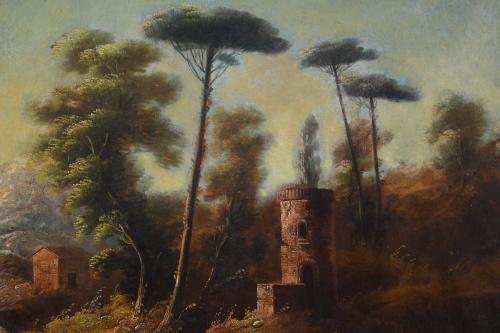 EARLY 20TH CENTURY SPANISH SCHOOL. "LANDSCAPE WITH CHARACTE