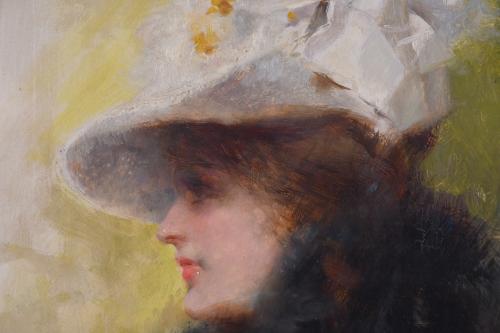 FRANCESC MASRIERA I MANOVENS (1842-1902). "PROFILE PORTRAIT