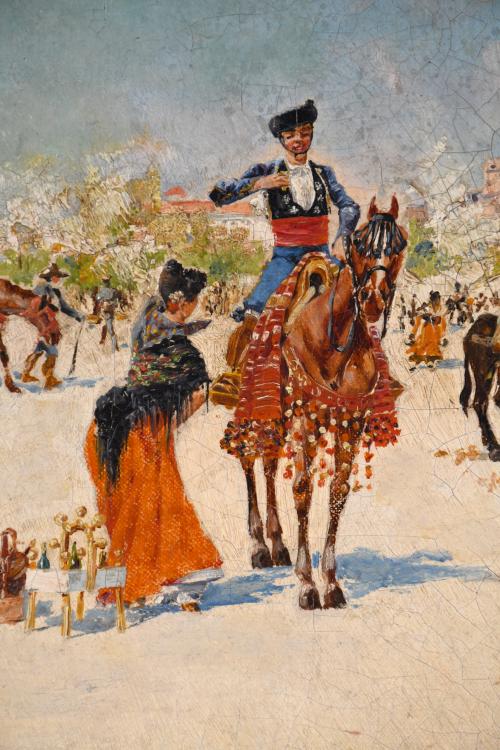 MARIANO OBIOLS DELGADO (c.1860-1911).  "PILGRIMAGE IN SEVIL