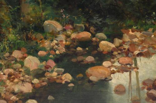 JOSEP ARMET I PORTANELL (1843-1911). "RIVER LANDSCAPE WITH