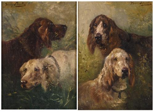 HENRY SCHOUTEN (1857/64-1927).  "PERROS DE CAZA".