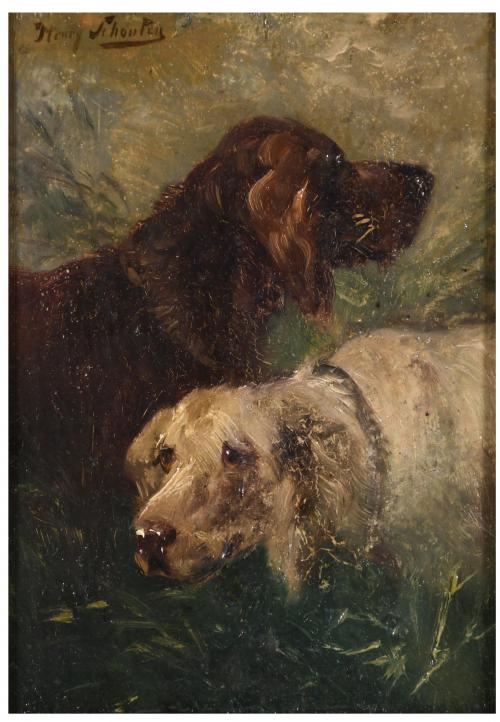 HENRY SCHOUTEN (1857/64-1927).  "HUNTING DOGS".