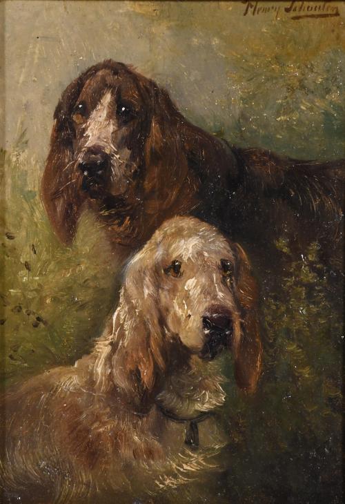 HENRY SCHOUTEN (1857/64-1927).  "HUNTING DOGS".