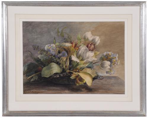 20TH CENTURY DUTCH SCHOOL. "STILL LIFE WITH FLOWERS".